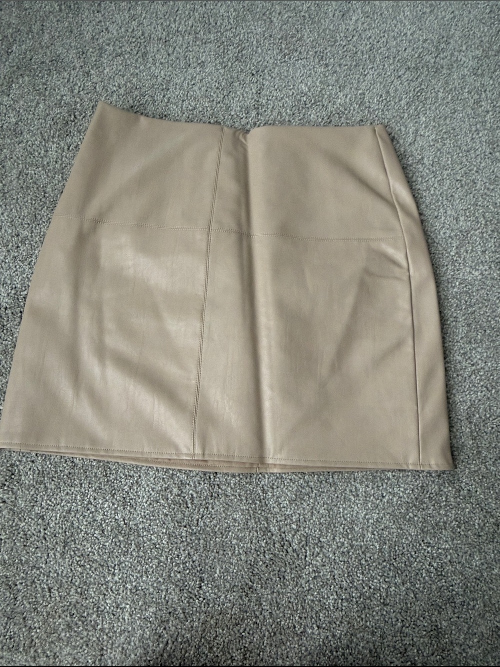 GREY LAB Taupe Faux Leather Mini Skirt